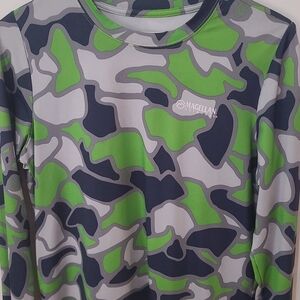 Magellan Outdoors Green and Gray Camo Long Sleeve Tee
